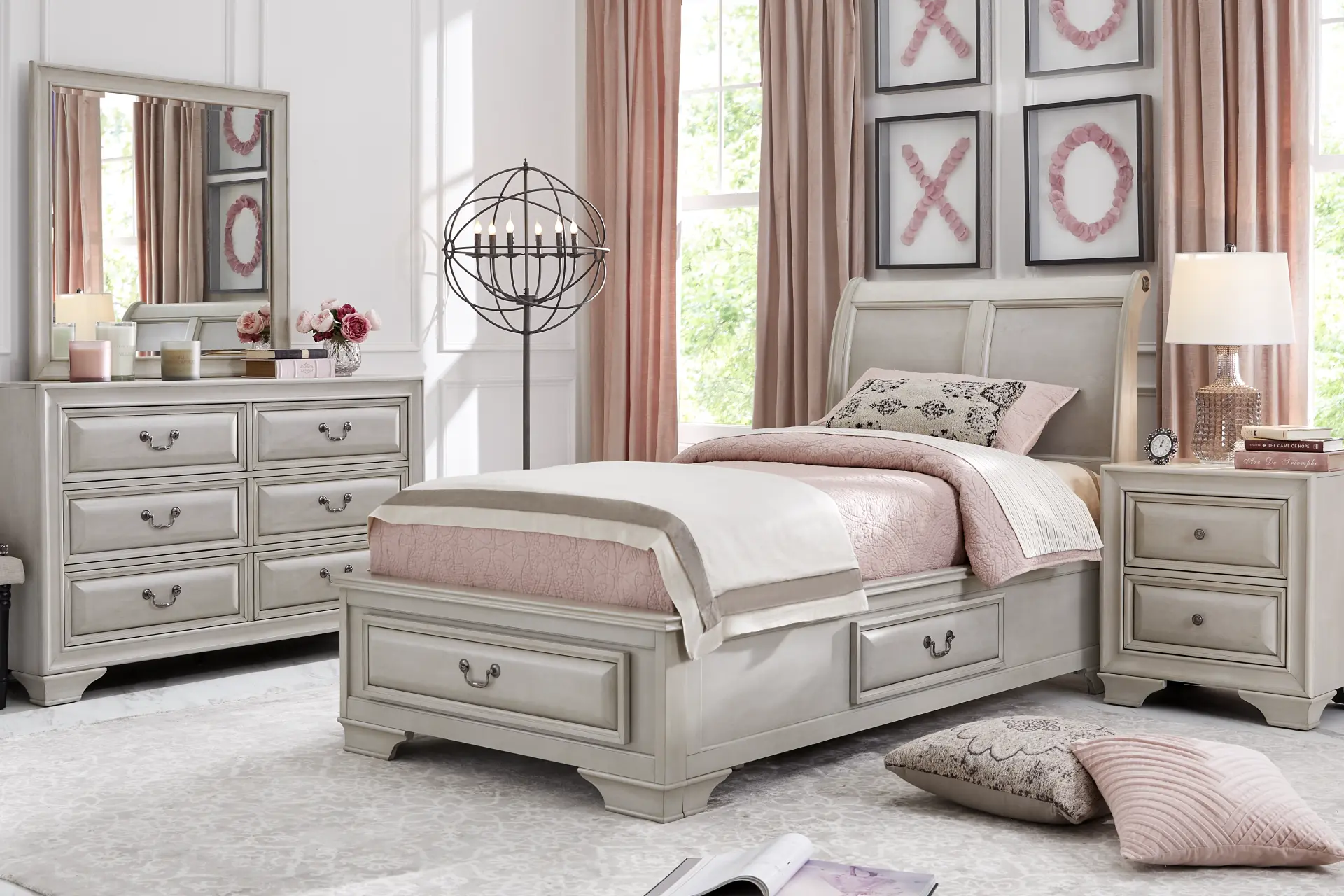 Kids Mill Valley Jr. Washed White Twin Storage Bedroom