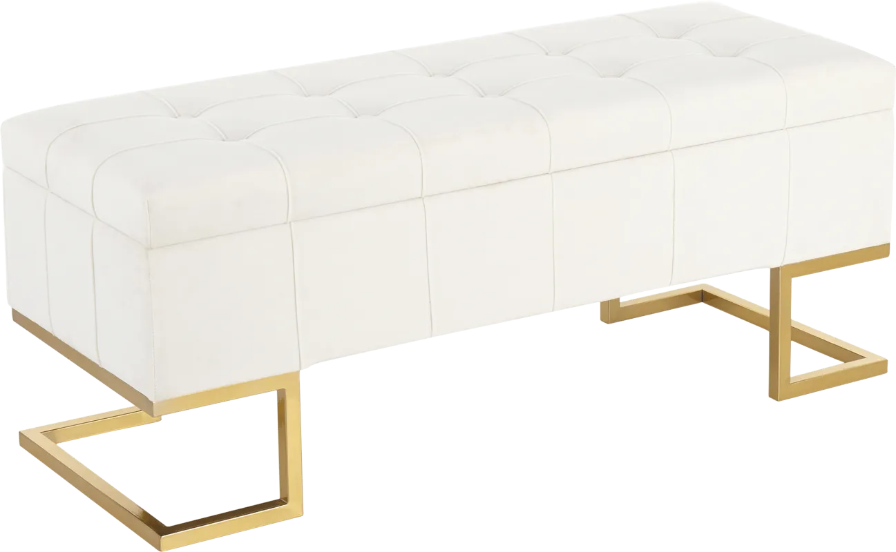 Vetauia White Accent Bench