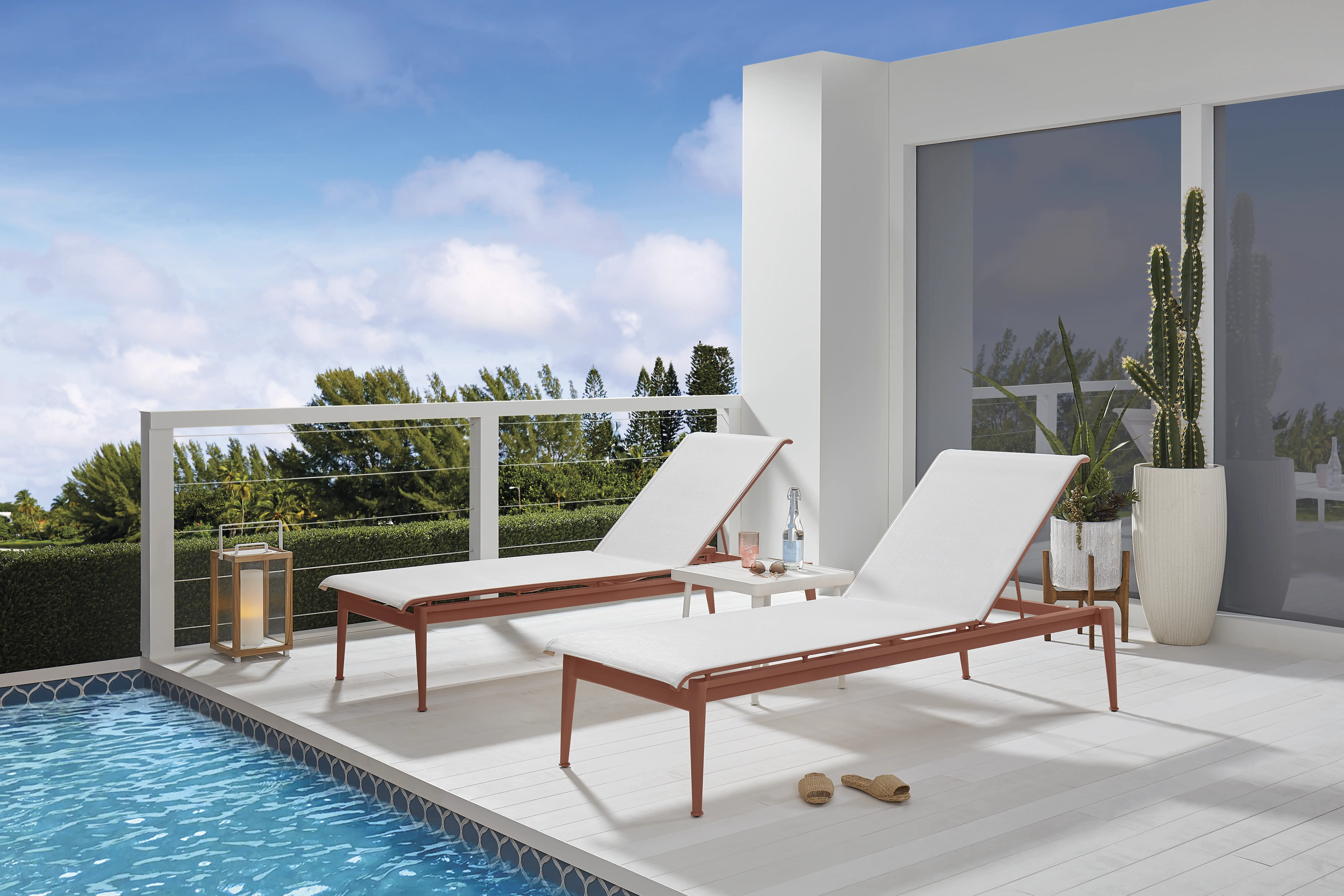 Park Walk Coral Outdoor Chaise, Set of 2 - Thumbnail - Image 2