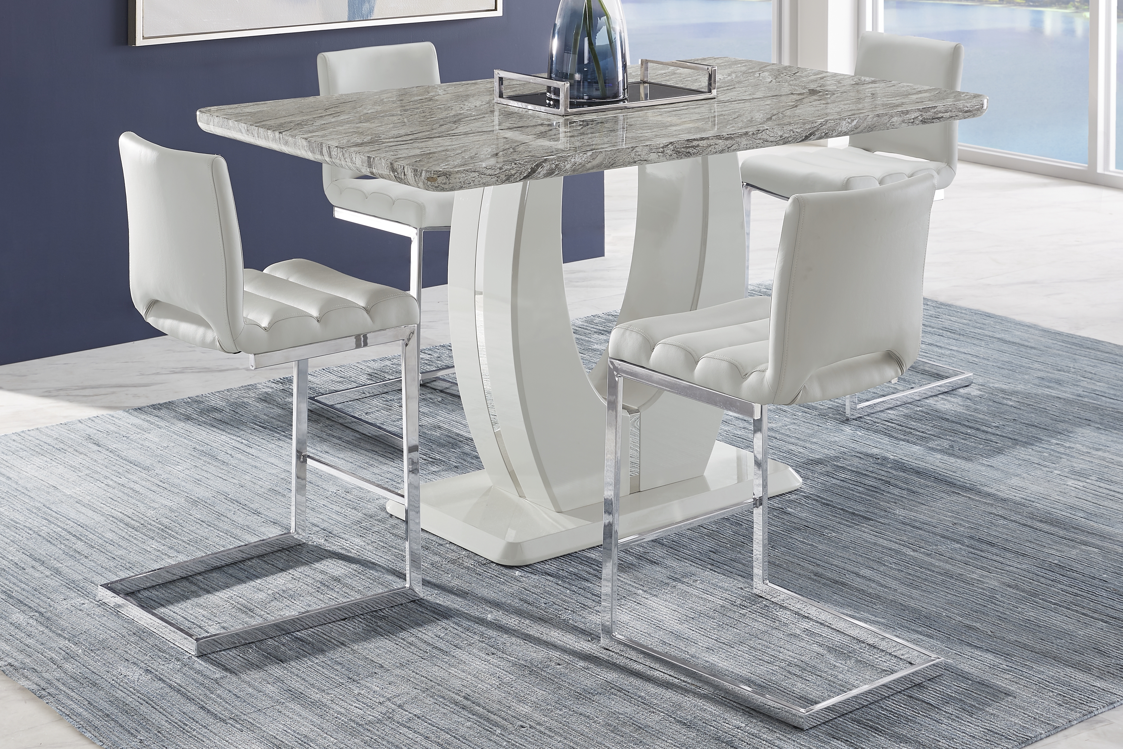 Crown Court Light Gray 5 Pc Counter Height Dining Room - Thumbnail - Image 1