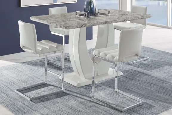 Crown Court Light Gray 5 Pc Counter Height Dining Room