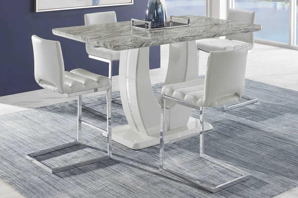Crown Court Light Gray Counter Height Dining Table