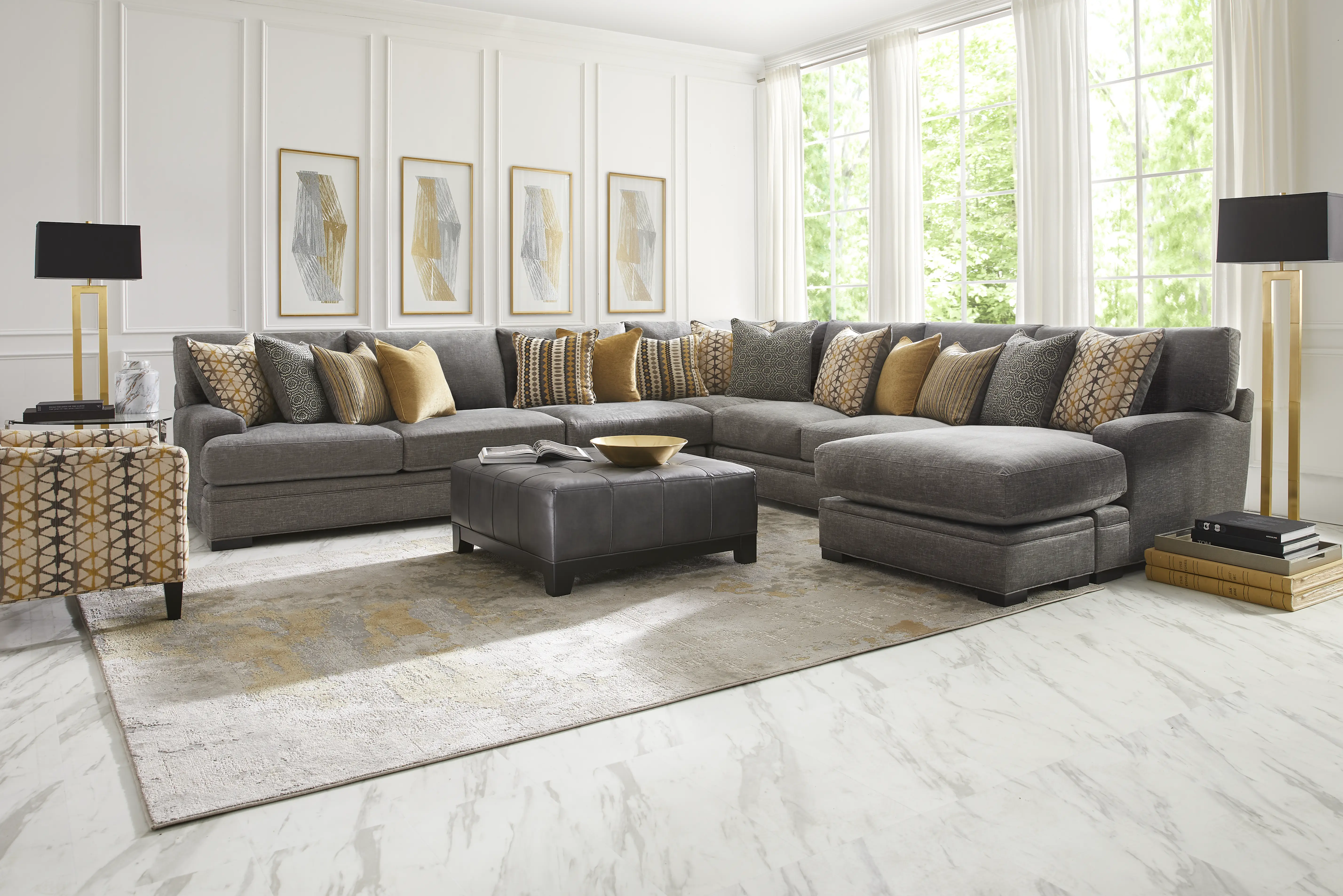 Palm Springs Silver 4 Pc Sectional - Thumbnail - Image 2