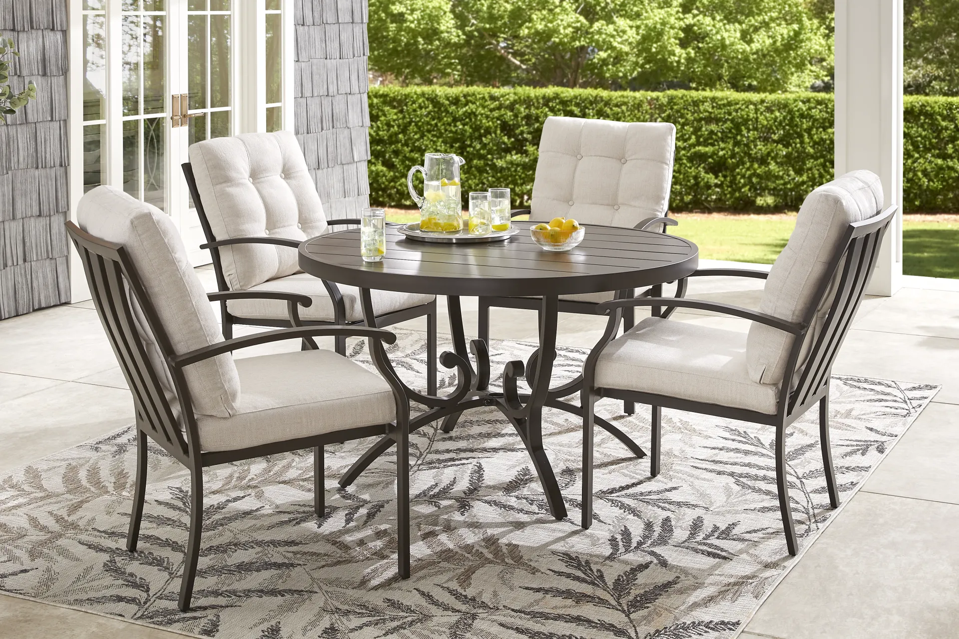 Lake Breeze Aged Bronze 48 in. Round Outdoor Dining Table - Image 1