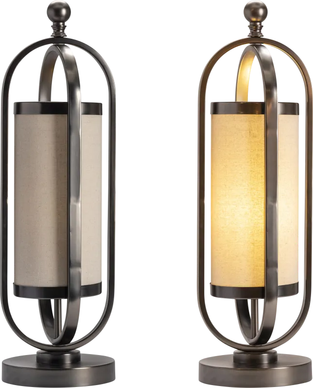 Angelbay Gunmetal Table Lamps, Set of 2