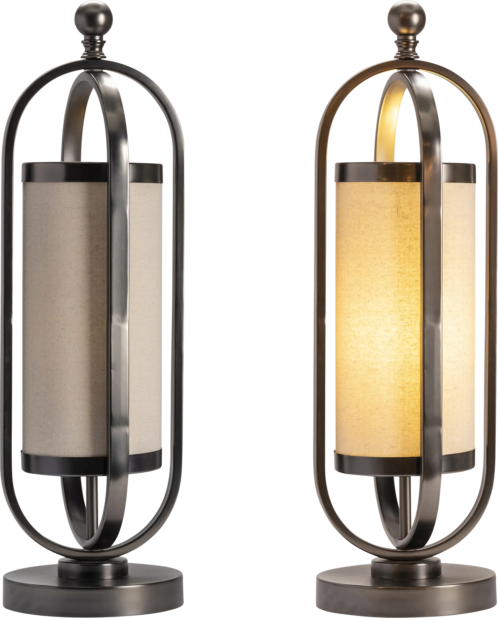 Angelbay Gunmetal Table Lamps, Set of 2