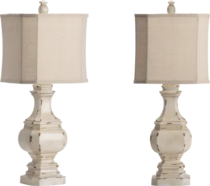 Regina Lane White Table Lamps, Set of 2