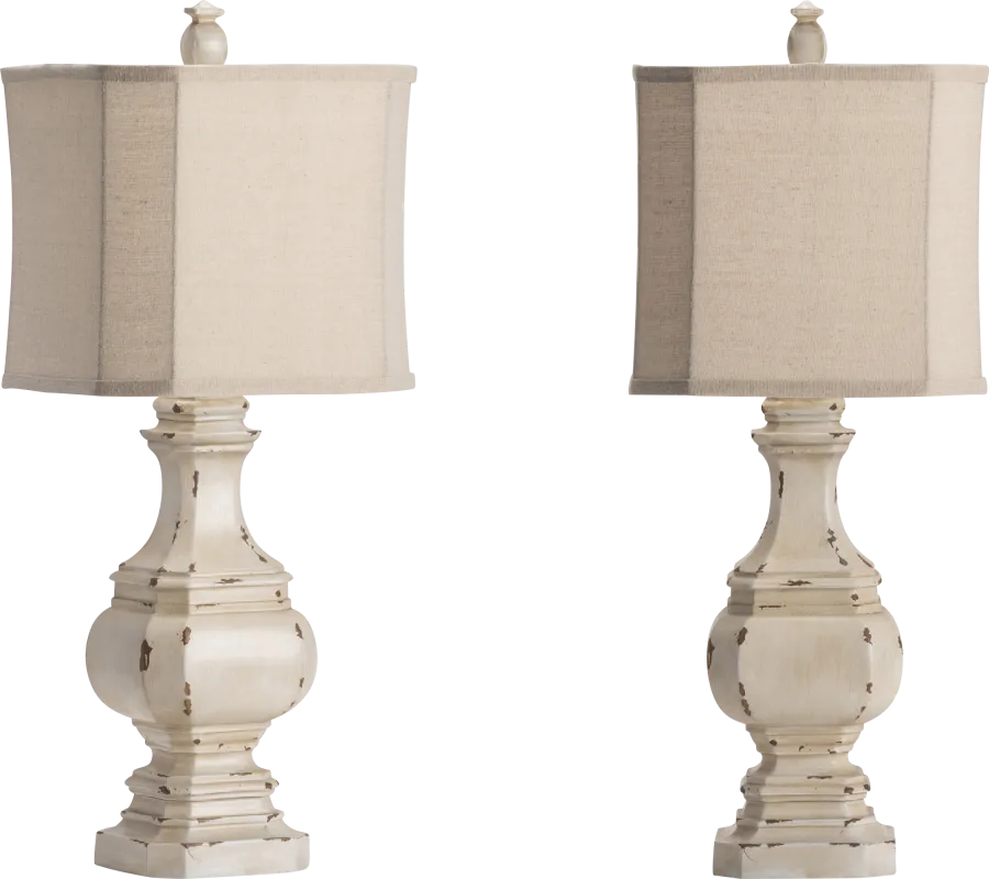 Regina Lane White Table Lamps, Set of 2