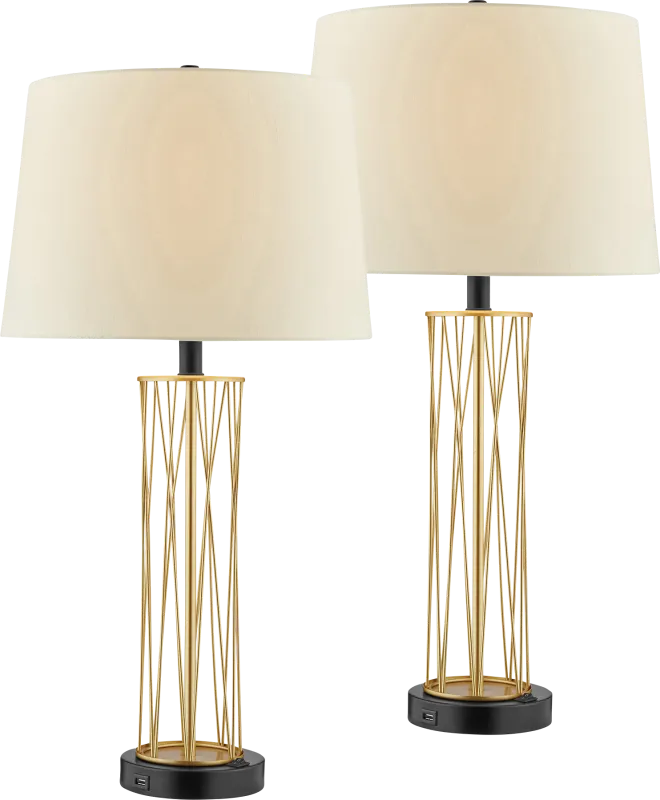 Appaloosa Point Gold Table Lamps, Set of 2