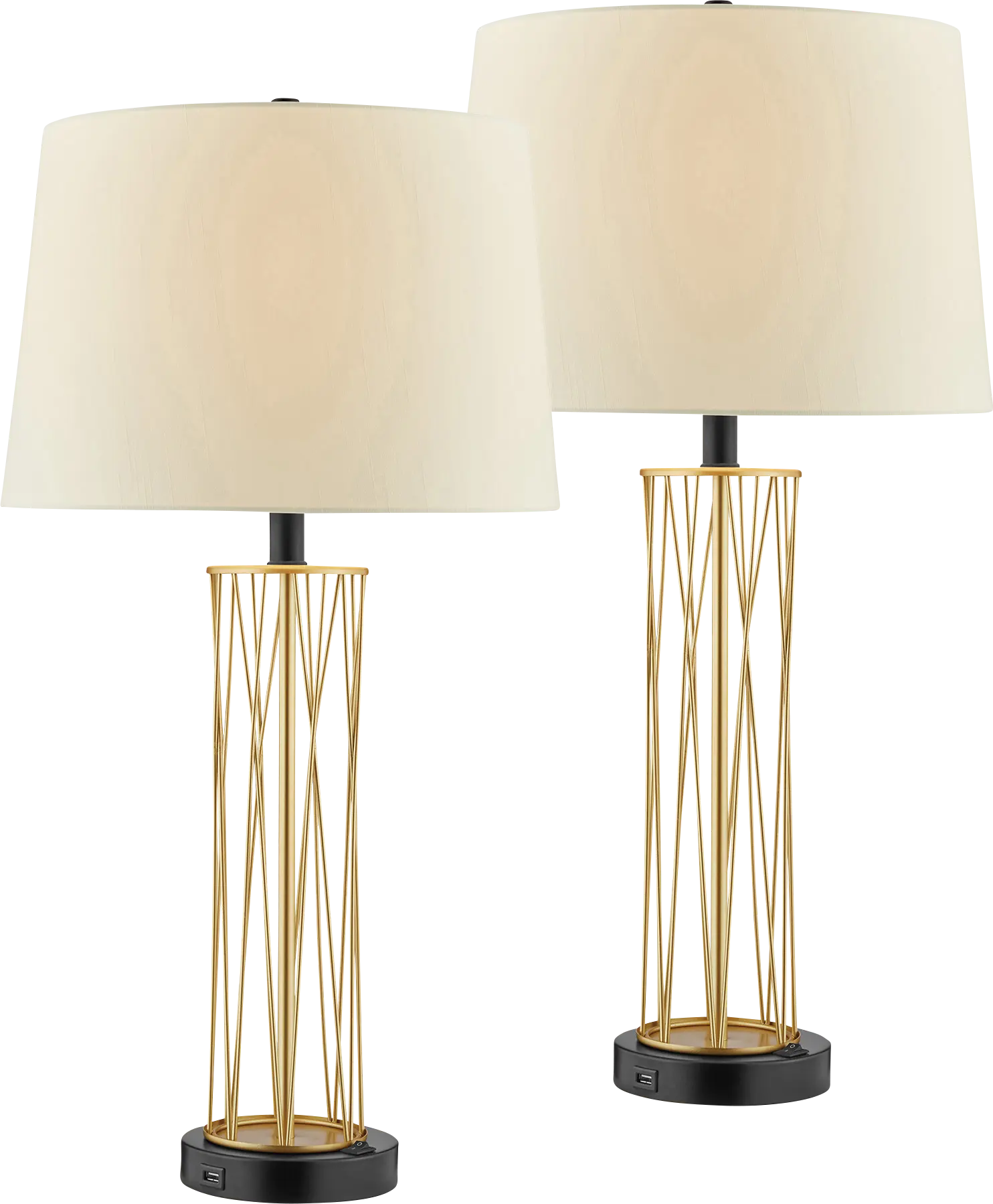 Appaloosa Point Gold Table Lamps, Set of 2