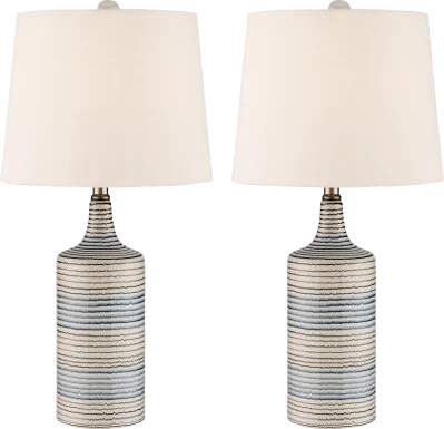 Fairmeadow Bluff White Table Lamps, Set of 2