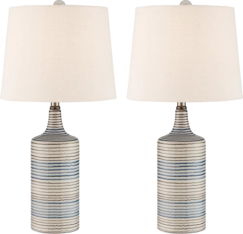 Fairmeadow Bluff White Table Lamps, Set of 2