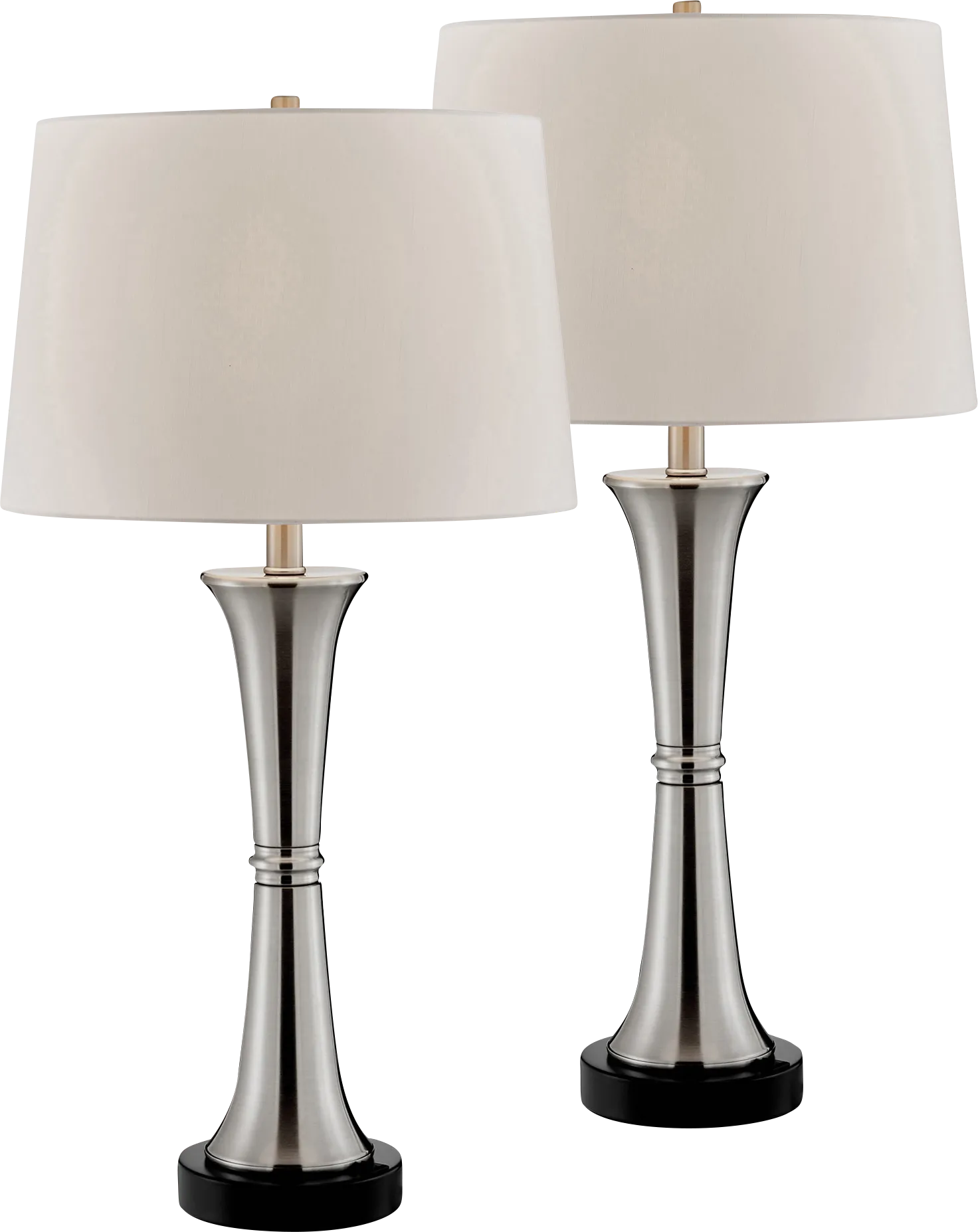 Fieldcrest Point Nickel Table Lamps, Set of 2 - Image 1