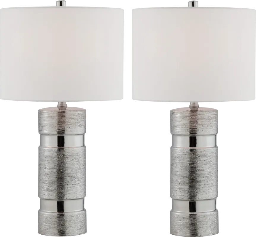 Granite Way Silver Table Lamps, Set of 2