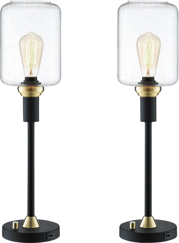 Golse Lane Black Table Lamps, Set of 2