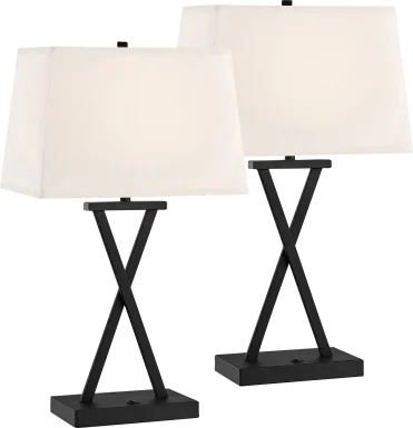 Grassmere Gate Black Table Lamps, Set of 2