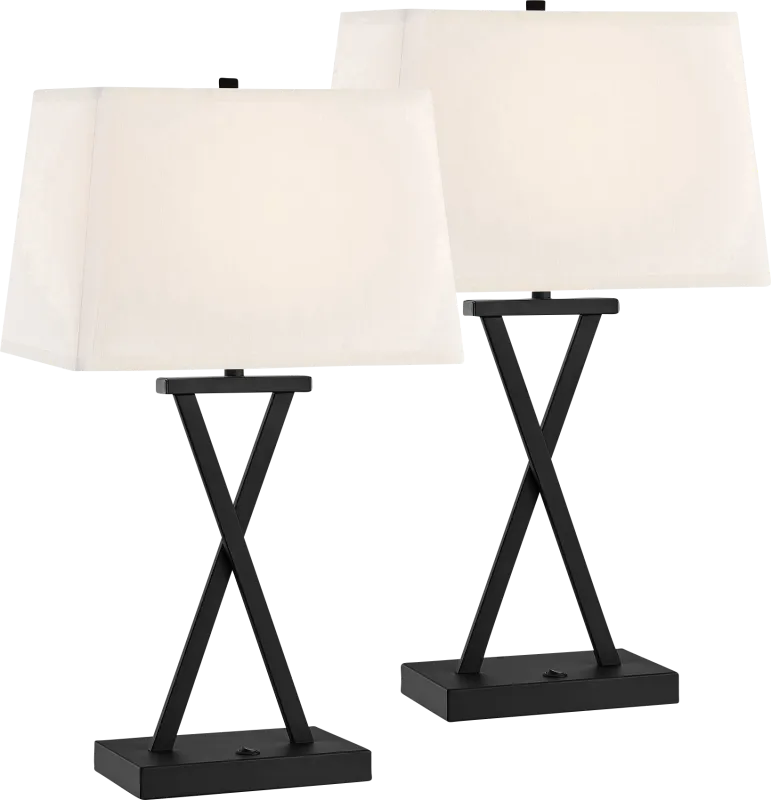 Grassmere Gate Black Table Lamps, Set of 2