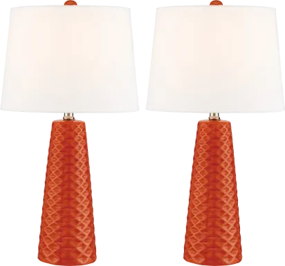Berryessa Orange Table Lamps, Set of 2