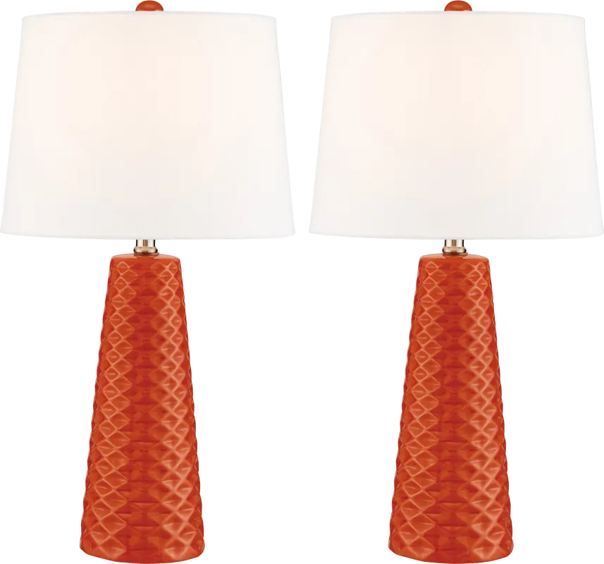 Berryessa Orange Table Lamps, Set of 2