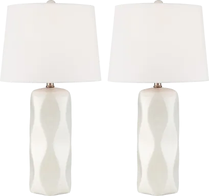 Balbach White Table Lamps, Set of 2