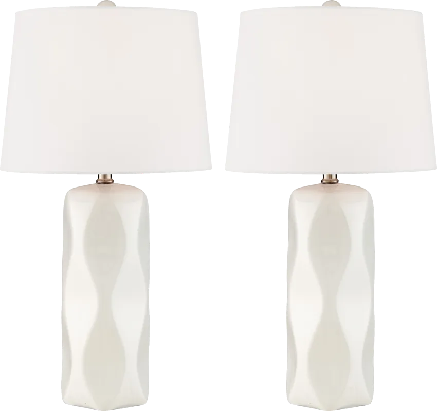 Balbach White Table Lamps, Set of 2