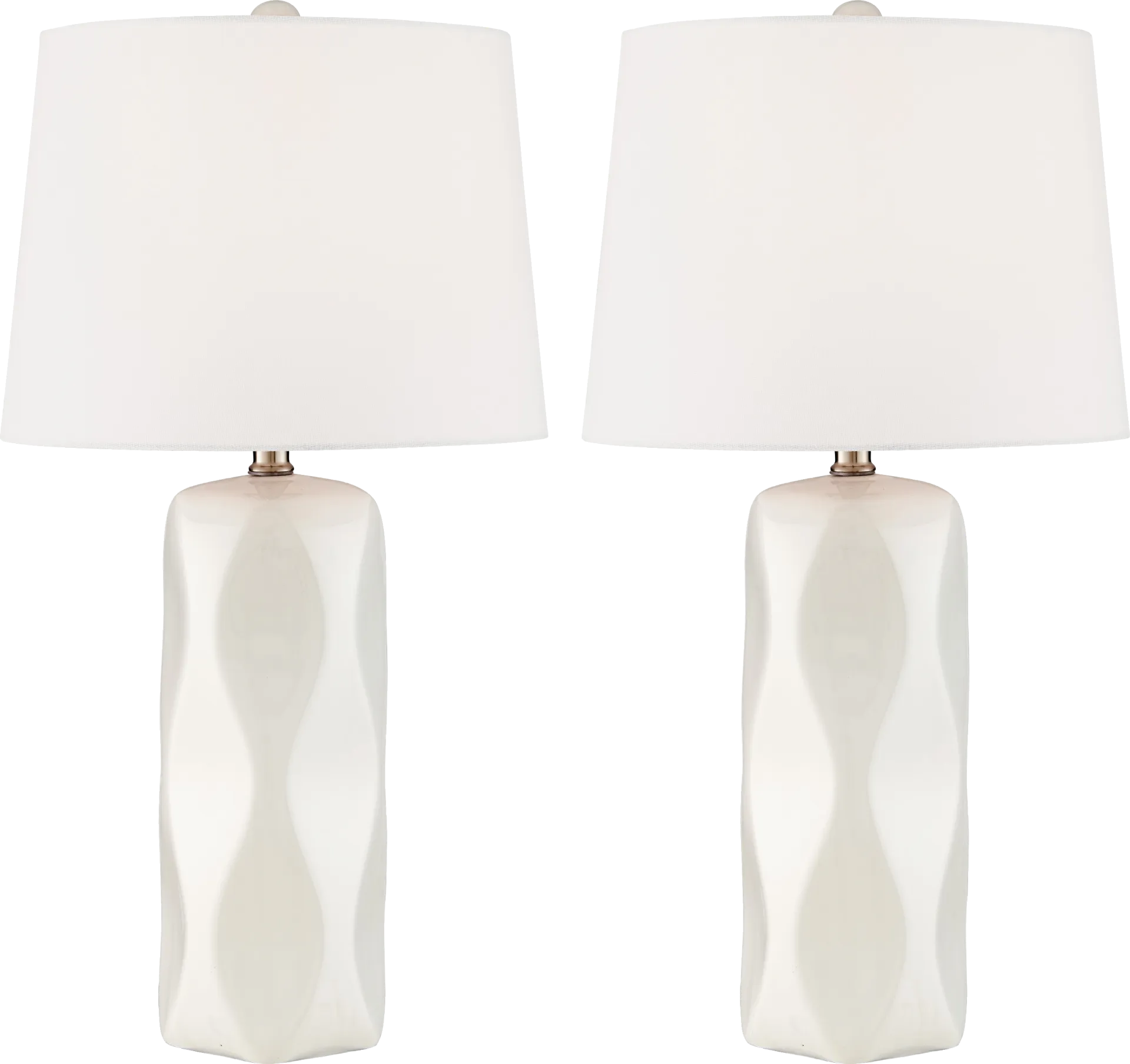 Balbach White Table Lamps, Set of 2 - Image 1