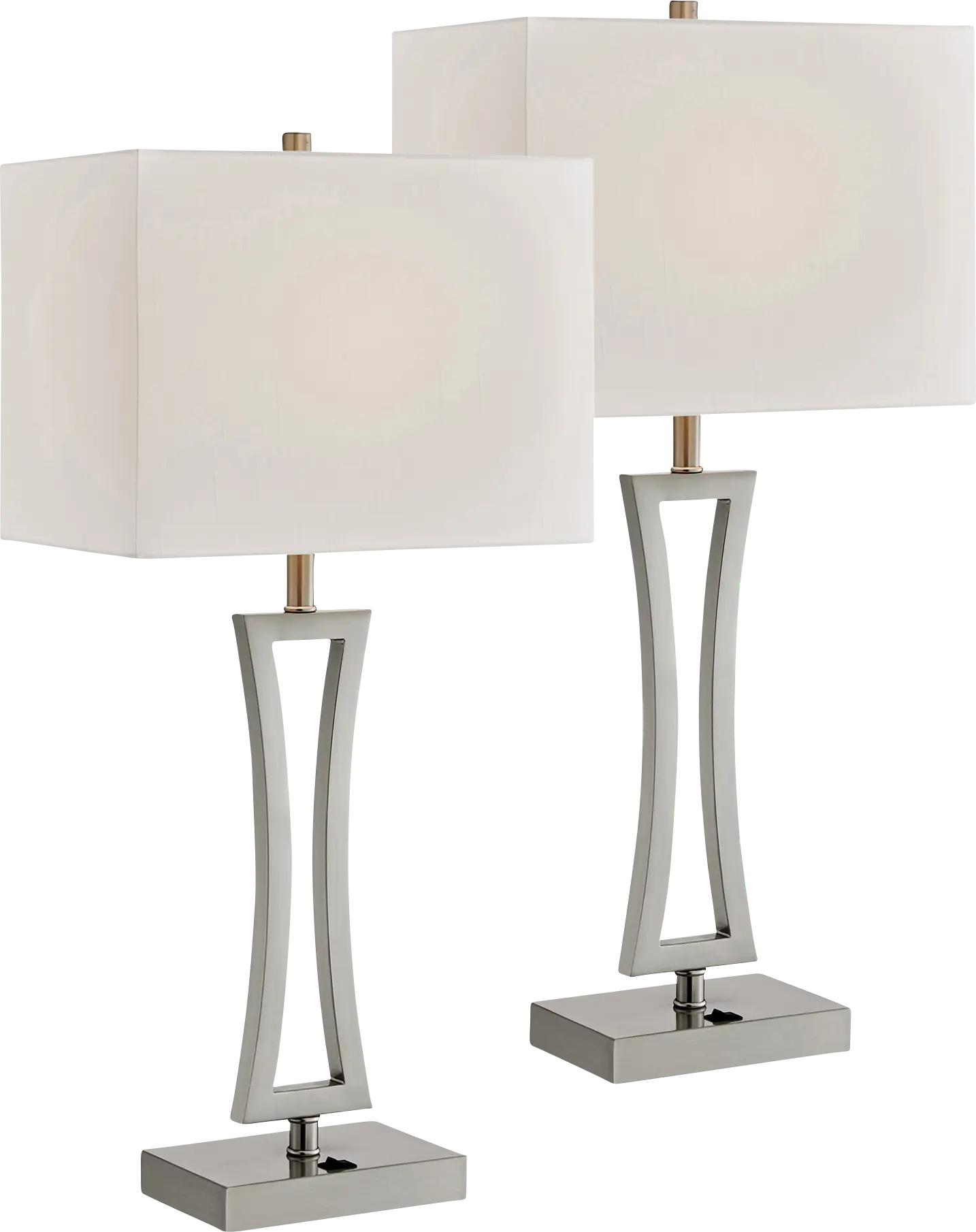 Orleanox Nickel Table Lamps, Set of 2
