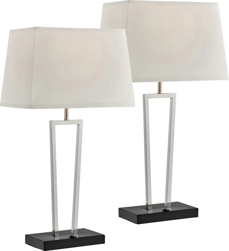 Canosa Cove Nickel Table Lamps, Set of 2