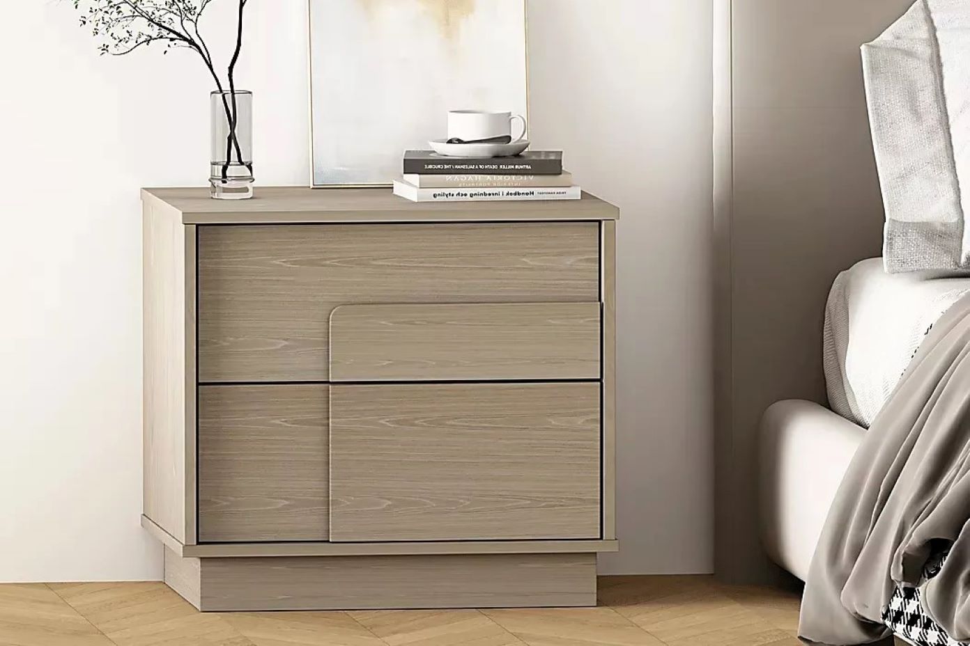 gray nightstand 