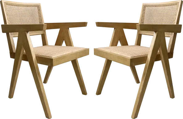 Lidflower Natural Arm Chair, Set of 2