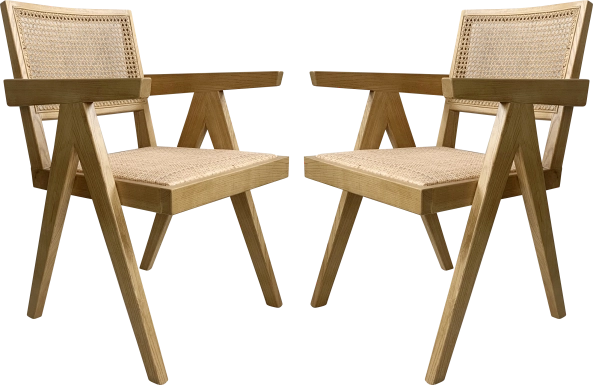 Lidflower Natural Arm Chair, Set of 2