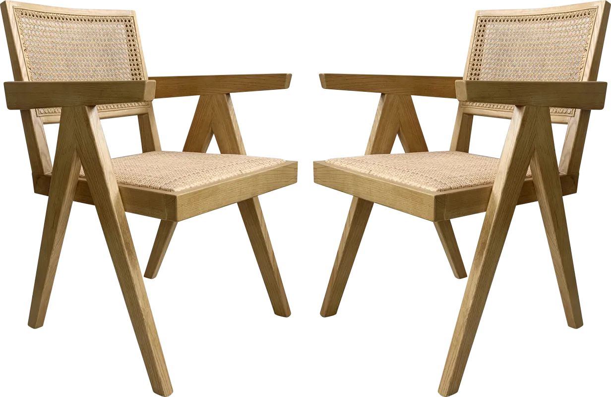 Lidflower Natural Arm Chair, Set of 2