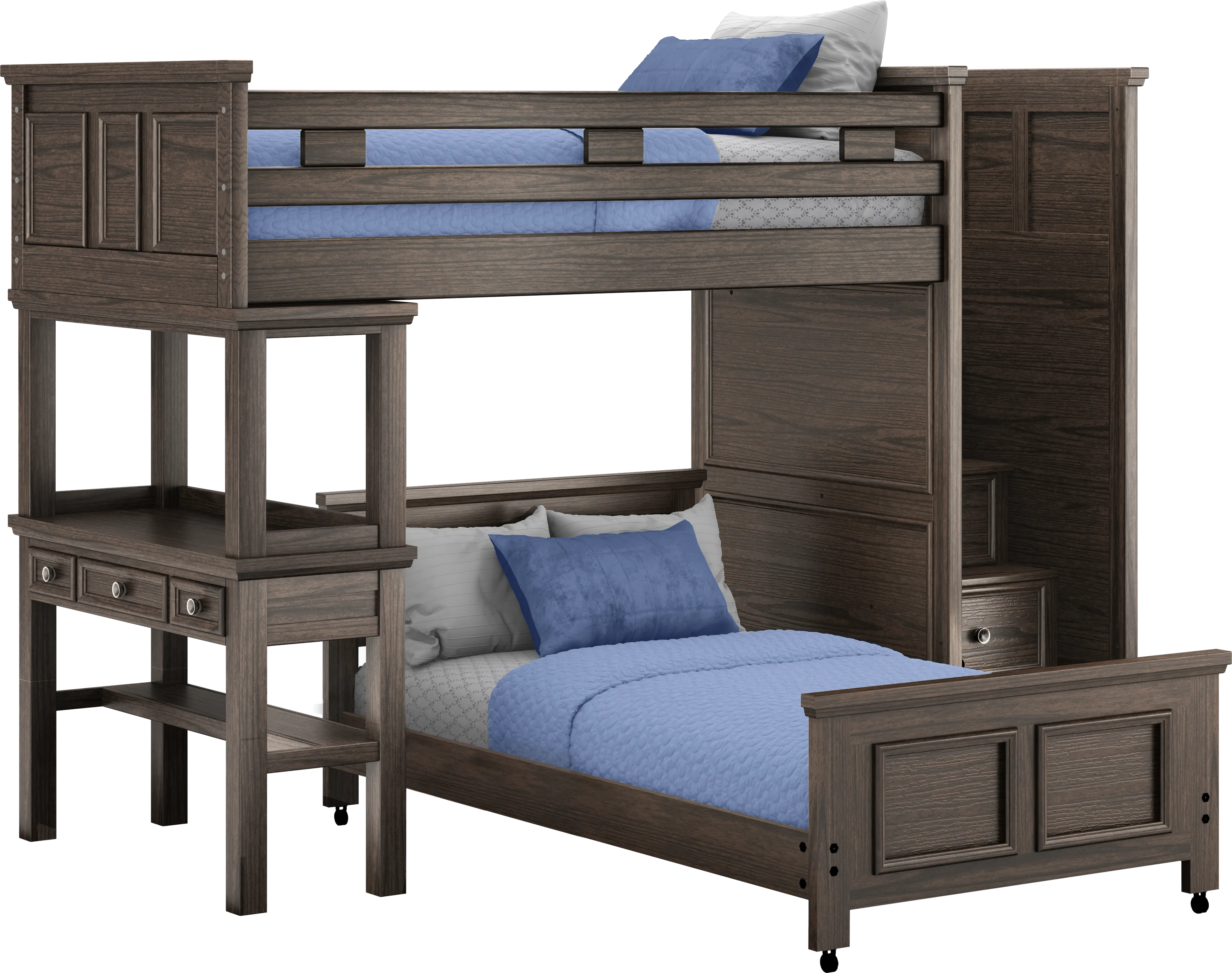 Kids Canyon Lake Java Twin/Twin Step Loft with Desk - Thumbnail - Image 1