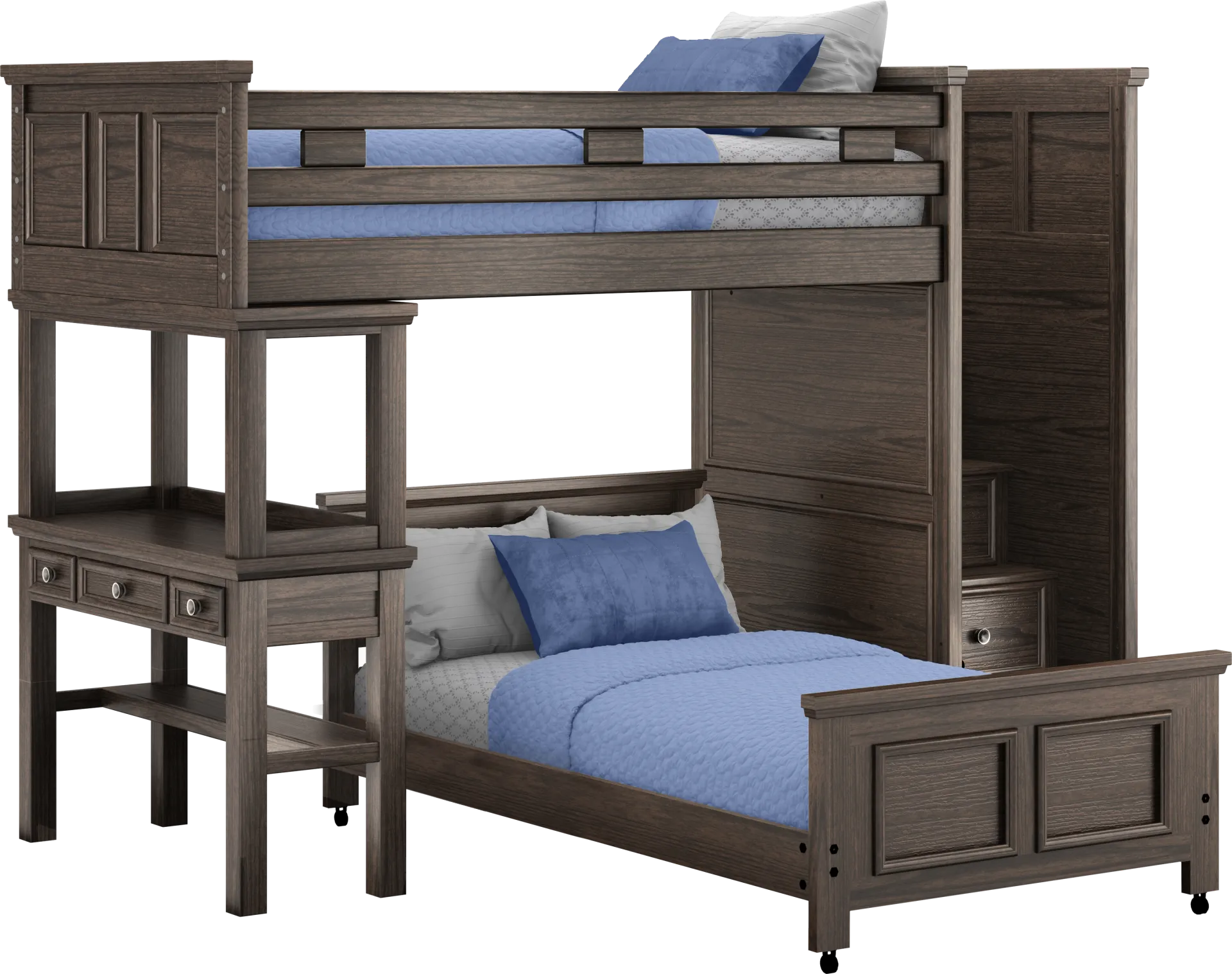 Kids Canyon Lake Java Twin/Twin Step Loft with Desk - Image 1