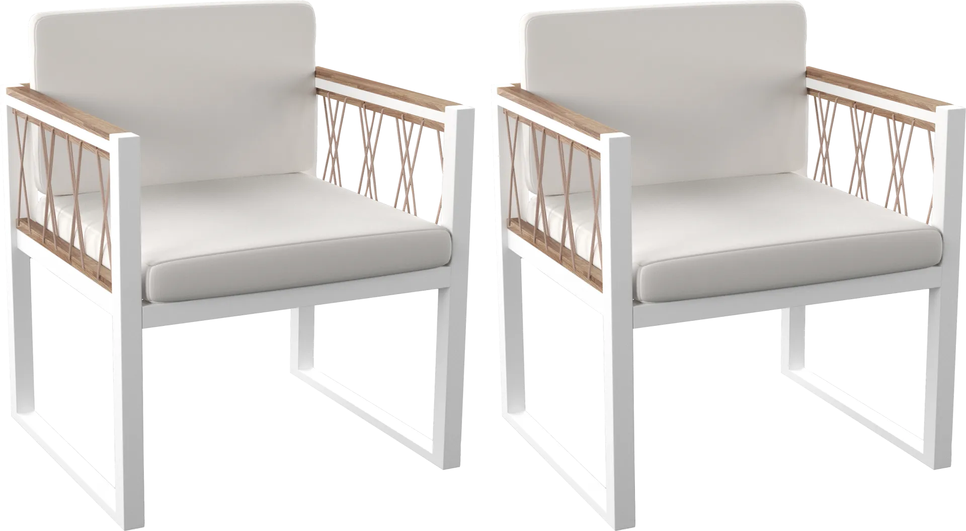 Outdoor Aldwell White Accent Chair, Set of 2 - Image 1