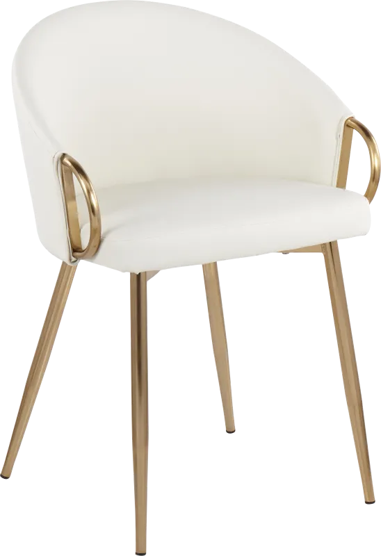 Cherylyn White Gold Side Chair