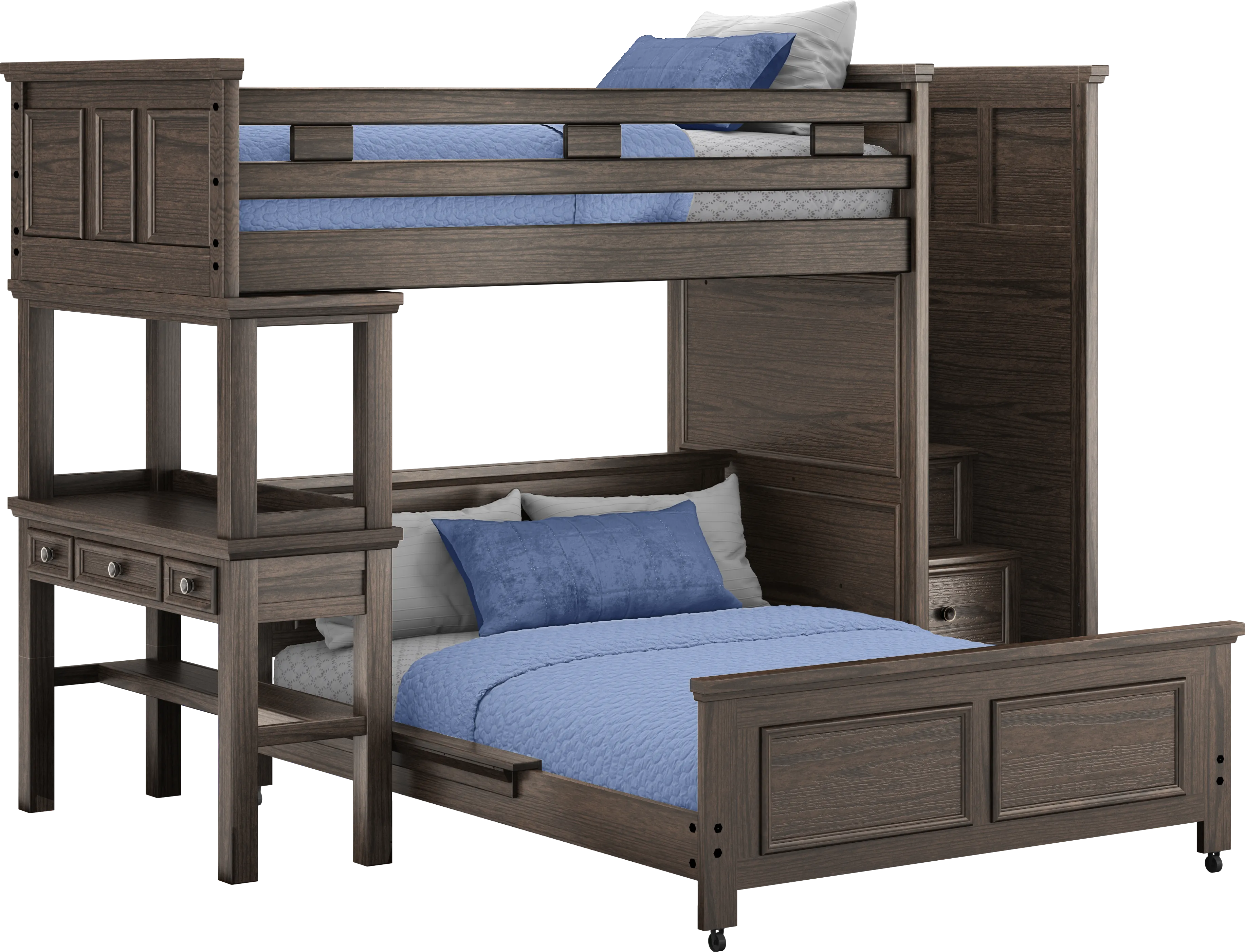 Kids Canyon Lake Java Twin/Full Step Loft with Desk - Thumbnail - Image 1