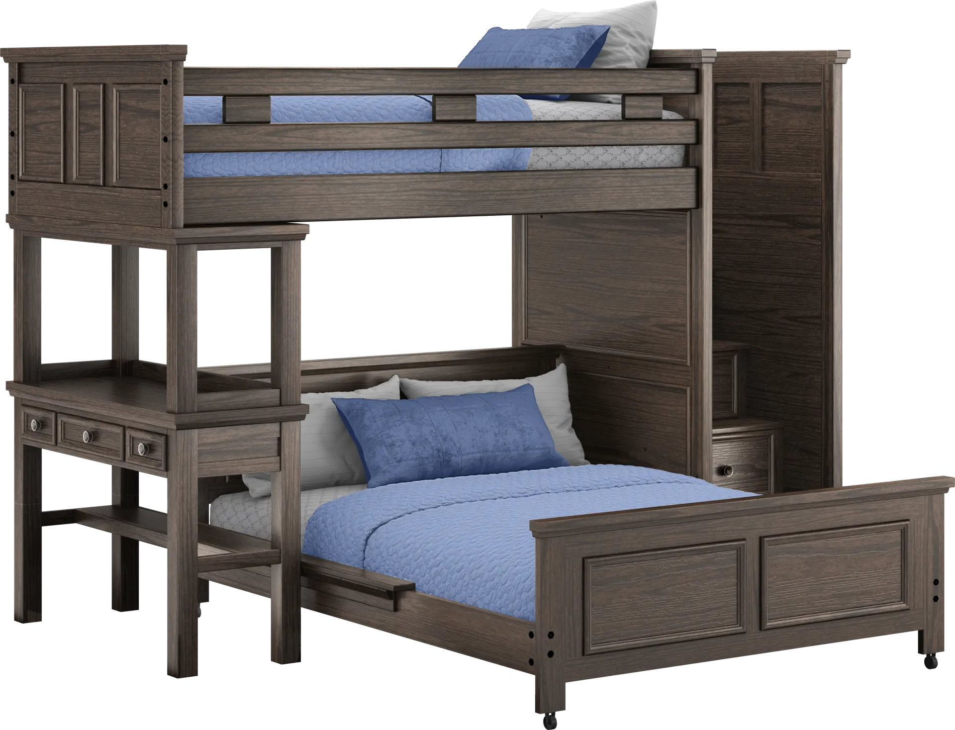 Kids Canyon Lake Java Twin/Full Step Loft with Desk - Image 1