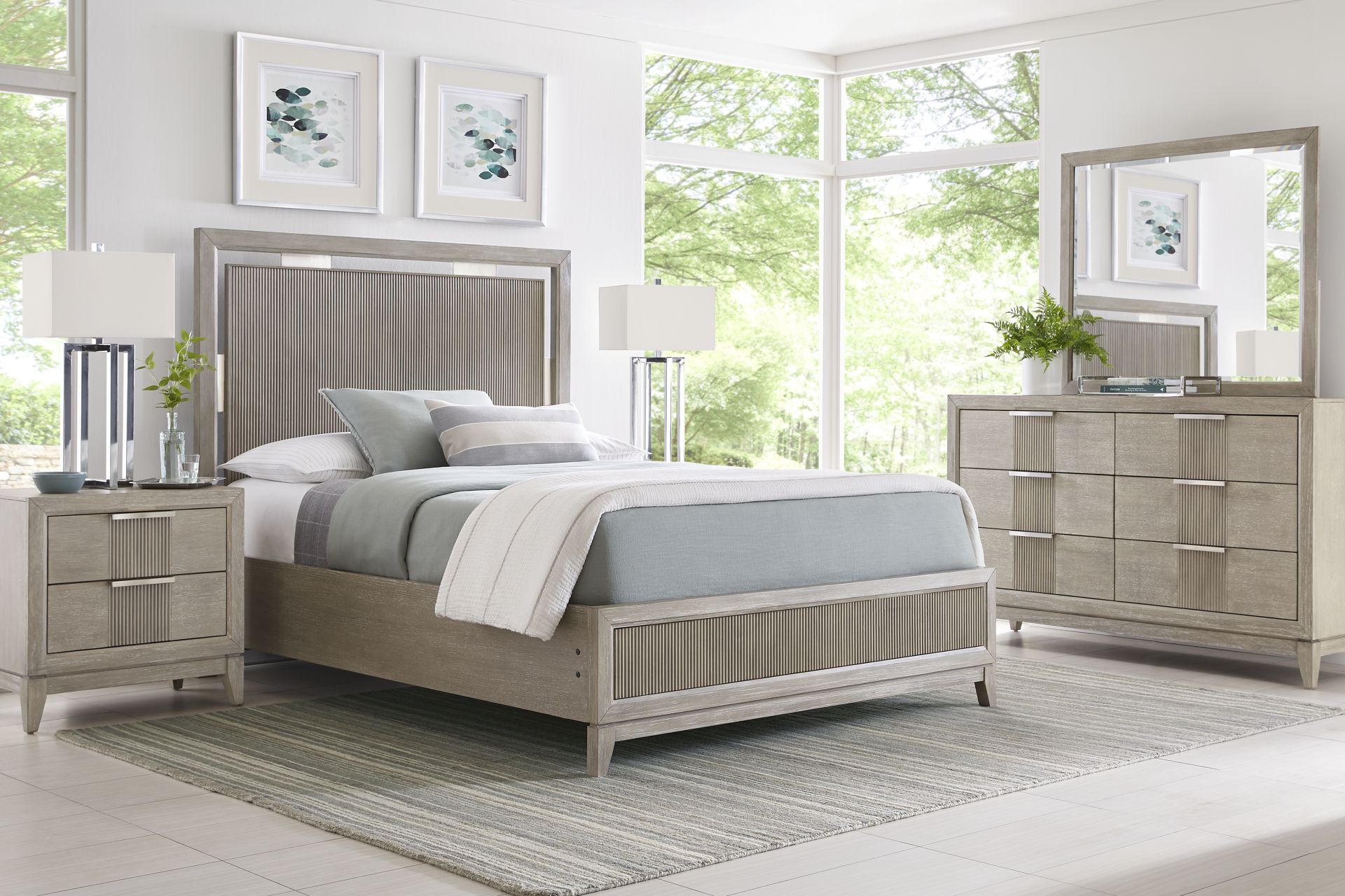 Bellante Gray 7 Pc King Panel Bedroom - Image 1