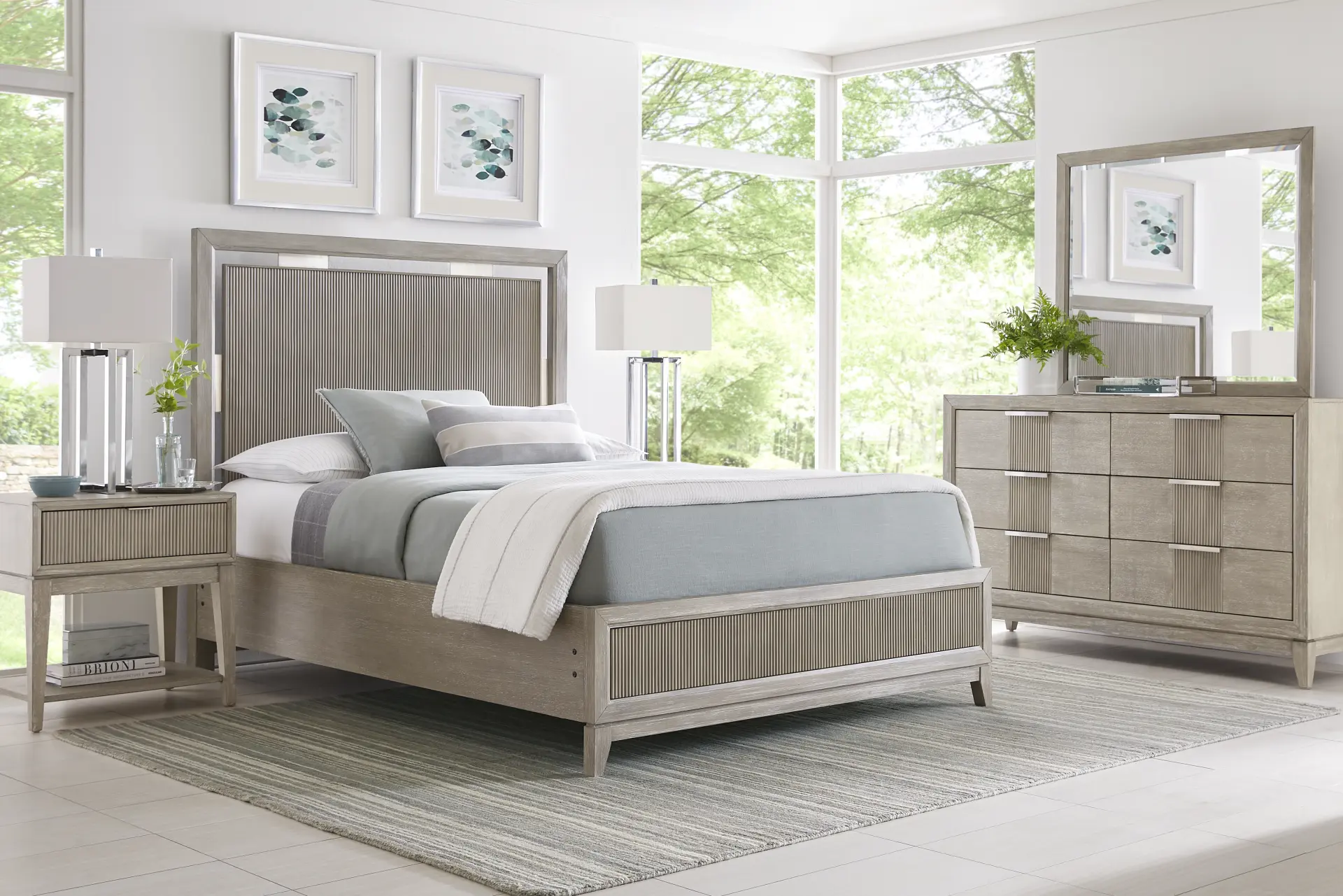 Bellante Gray 7 Pc King Panel Bedroom