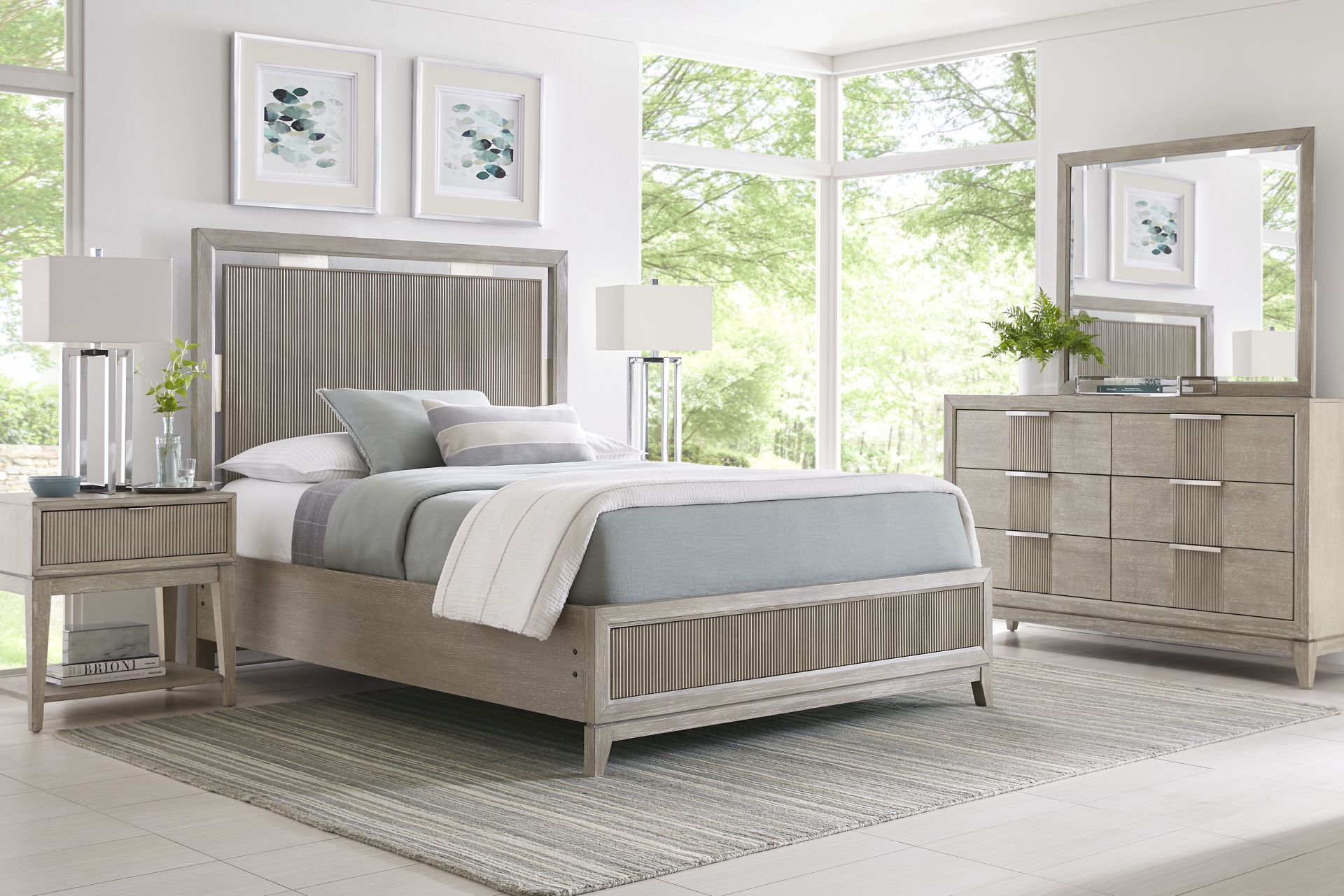 Bellante Gray 7 Pc King Panel Bedroom - Image 1