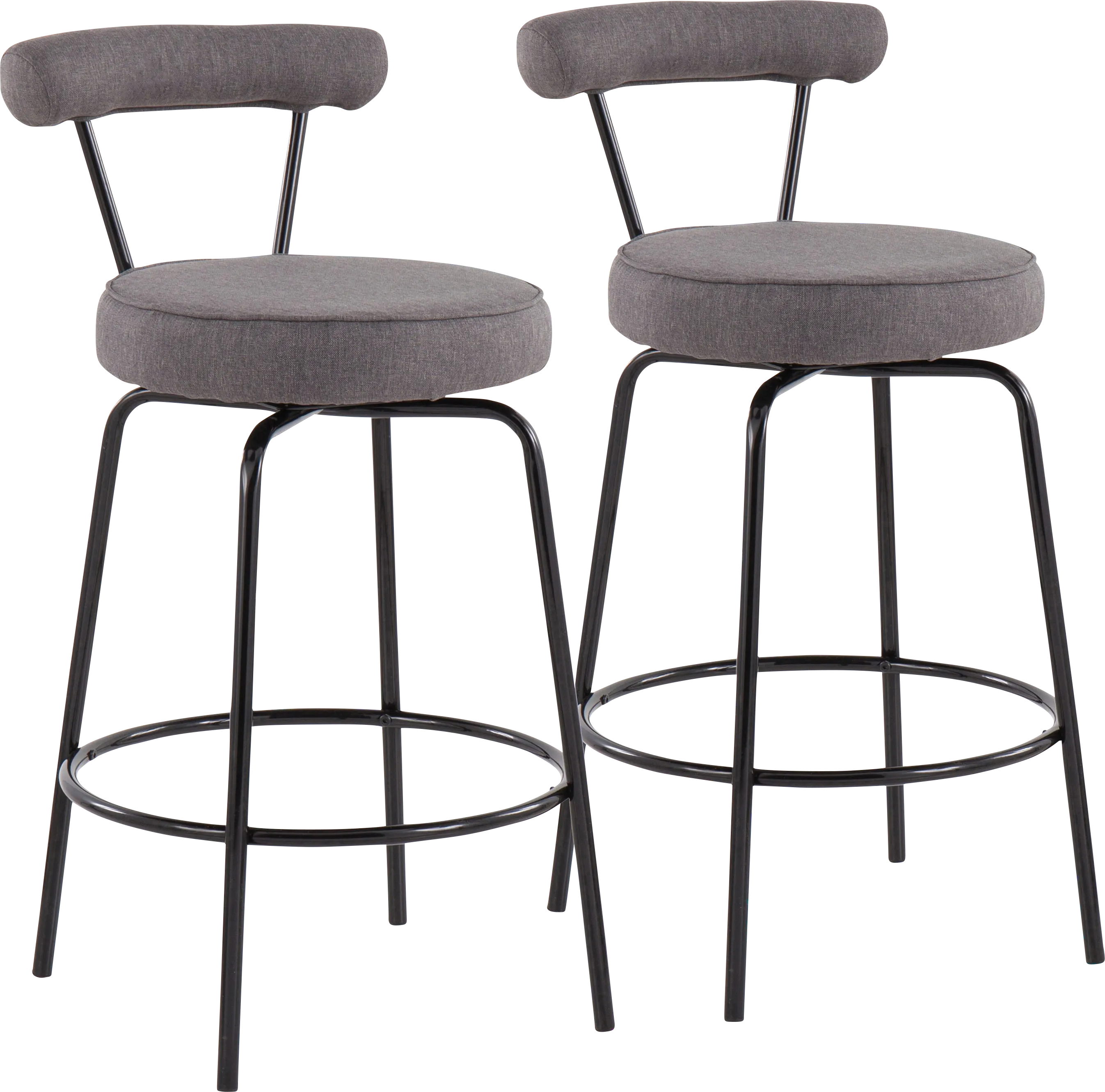 Orangethorpe Charcoal Counter Height Stool, Set of 2 - Thumbnail - Image 1