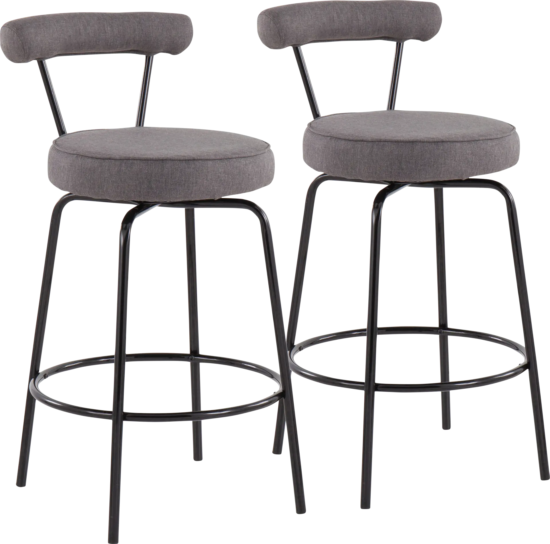 Orangethorpe Charcoal Counter Height Stool, Set of 2