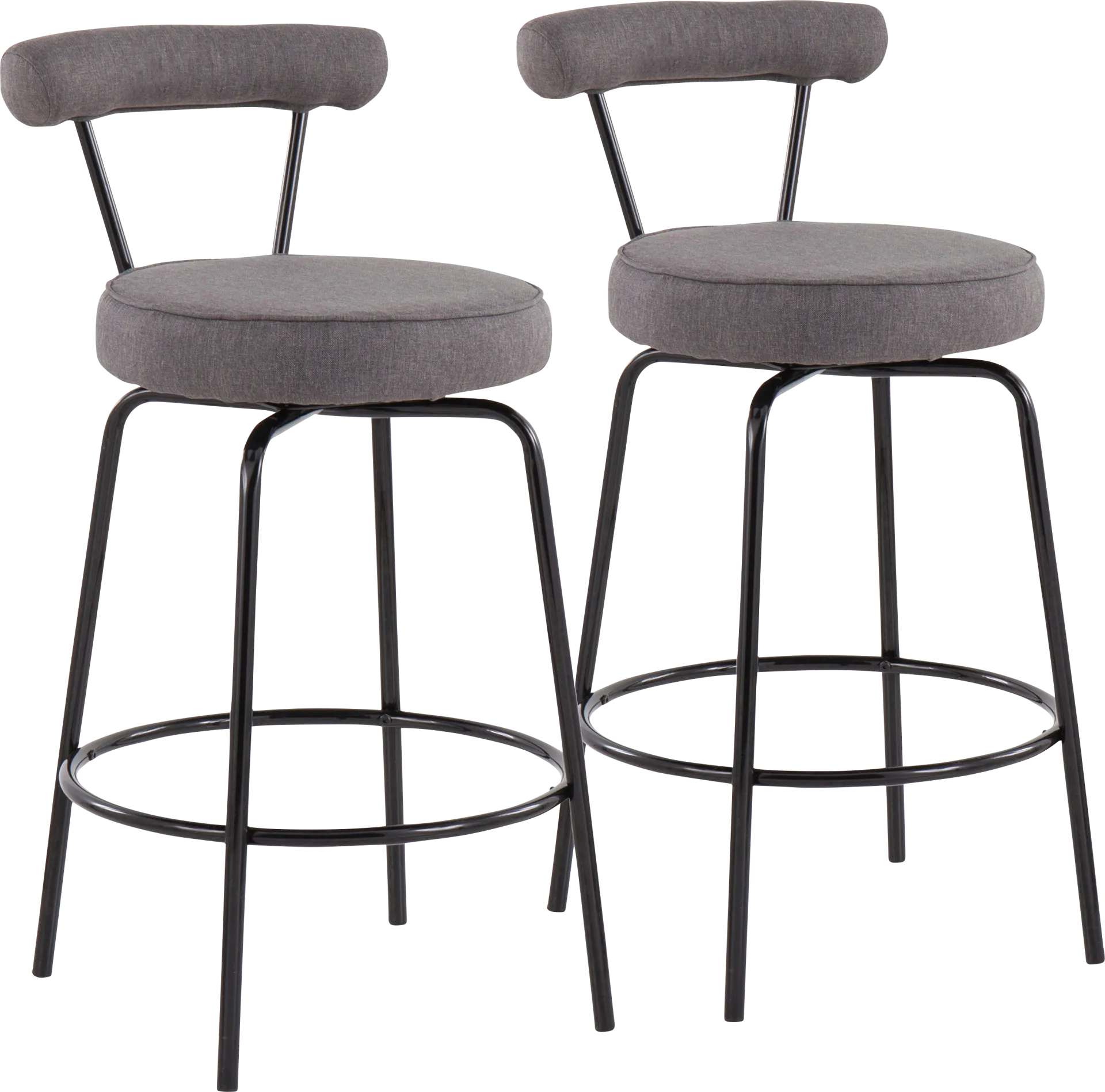Orangethorpe Charcoal Counter Height Stool, Set of 2 - Image 1