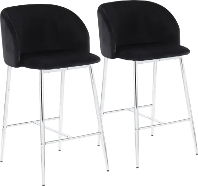 Fulham II Black Counter Height Stool, Set of 2