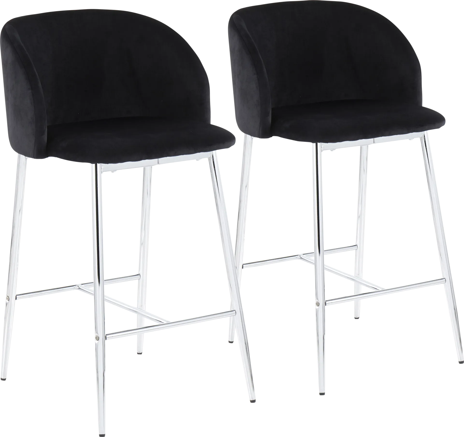 Fulham II Black Counter Height Stool, Set of 2 - Image 1