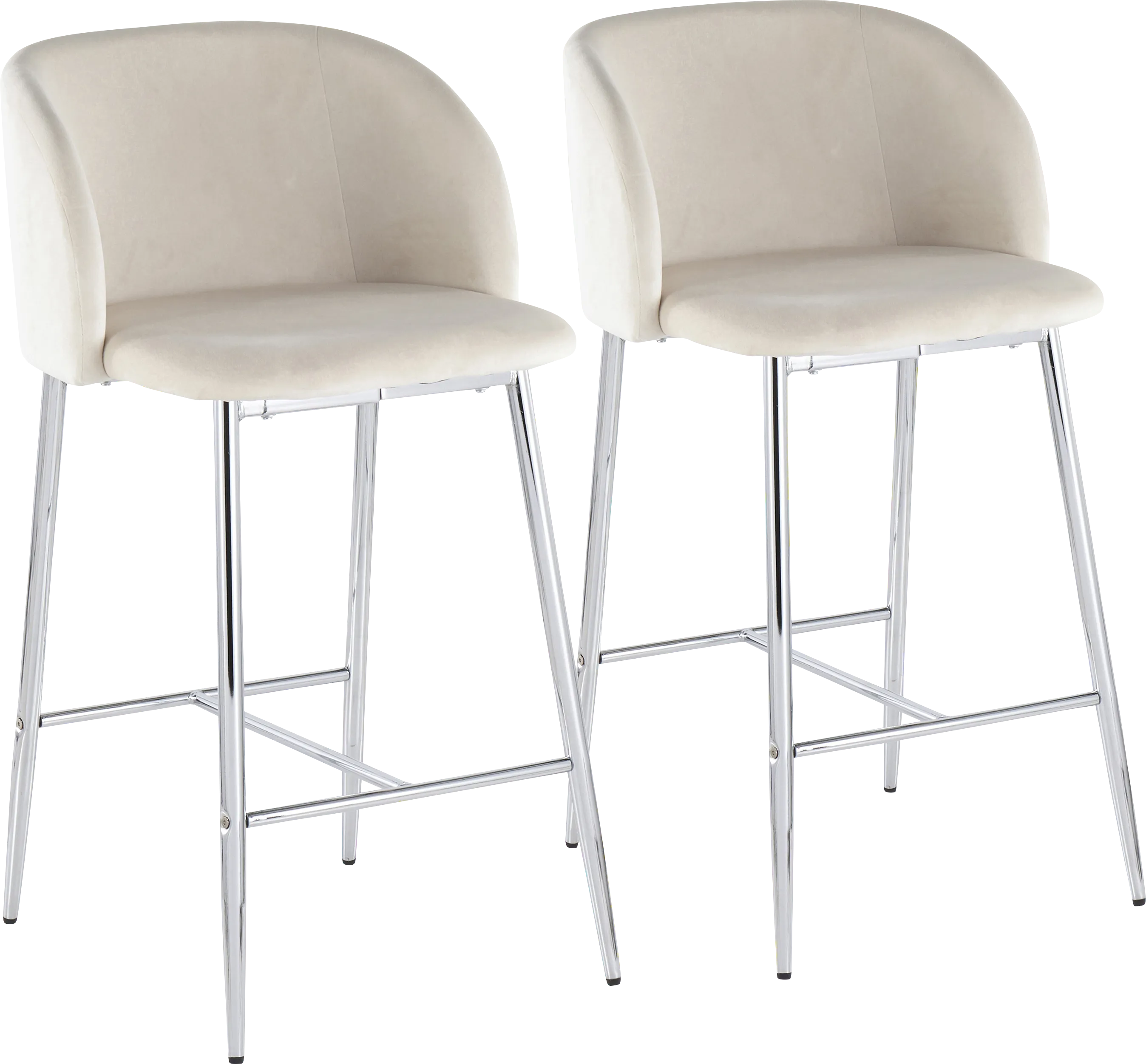 Fulham II Cream Counter Height Stool, Set of 2 - Thumbnail - Image 1