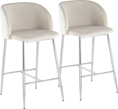 Fulham II Cream Counter Height Stool, Set of 2