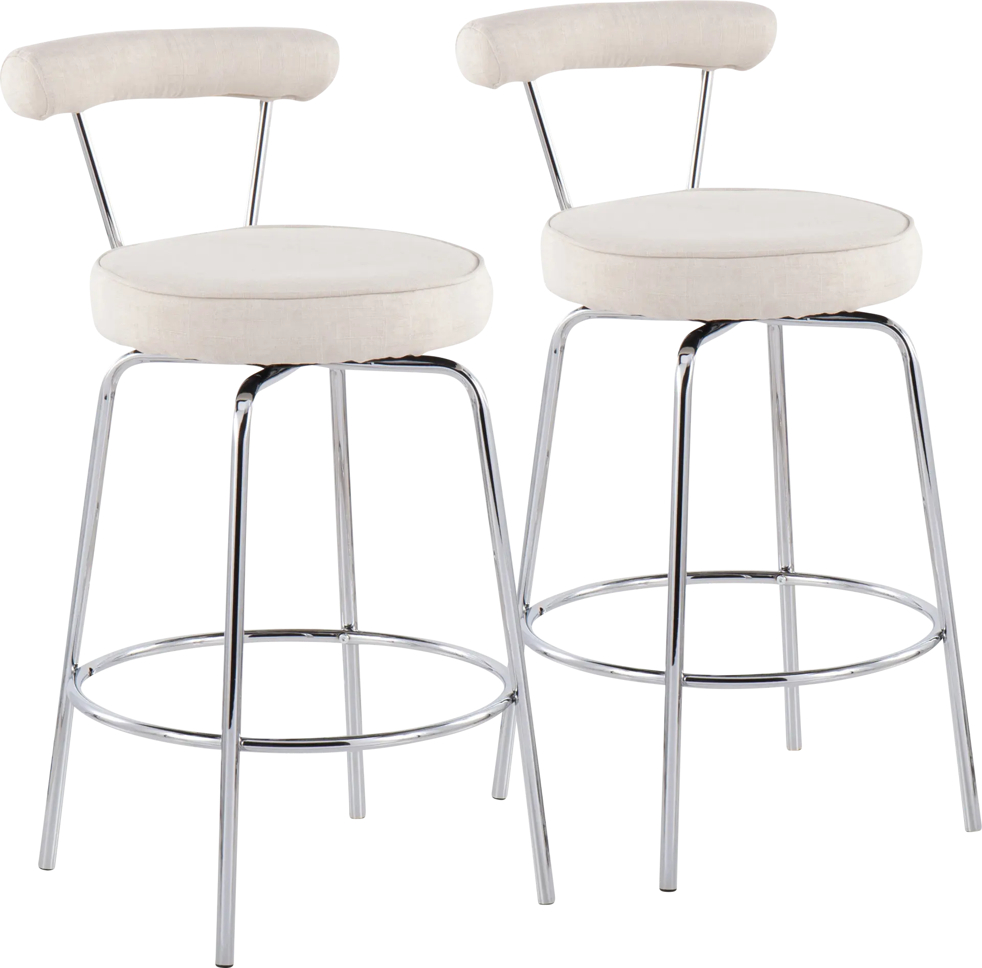 Orangethorpe Cream Counter Height Stool, Set of 2