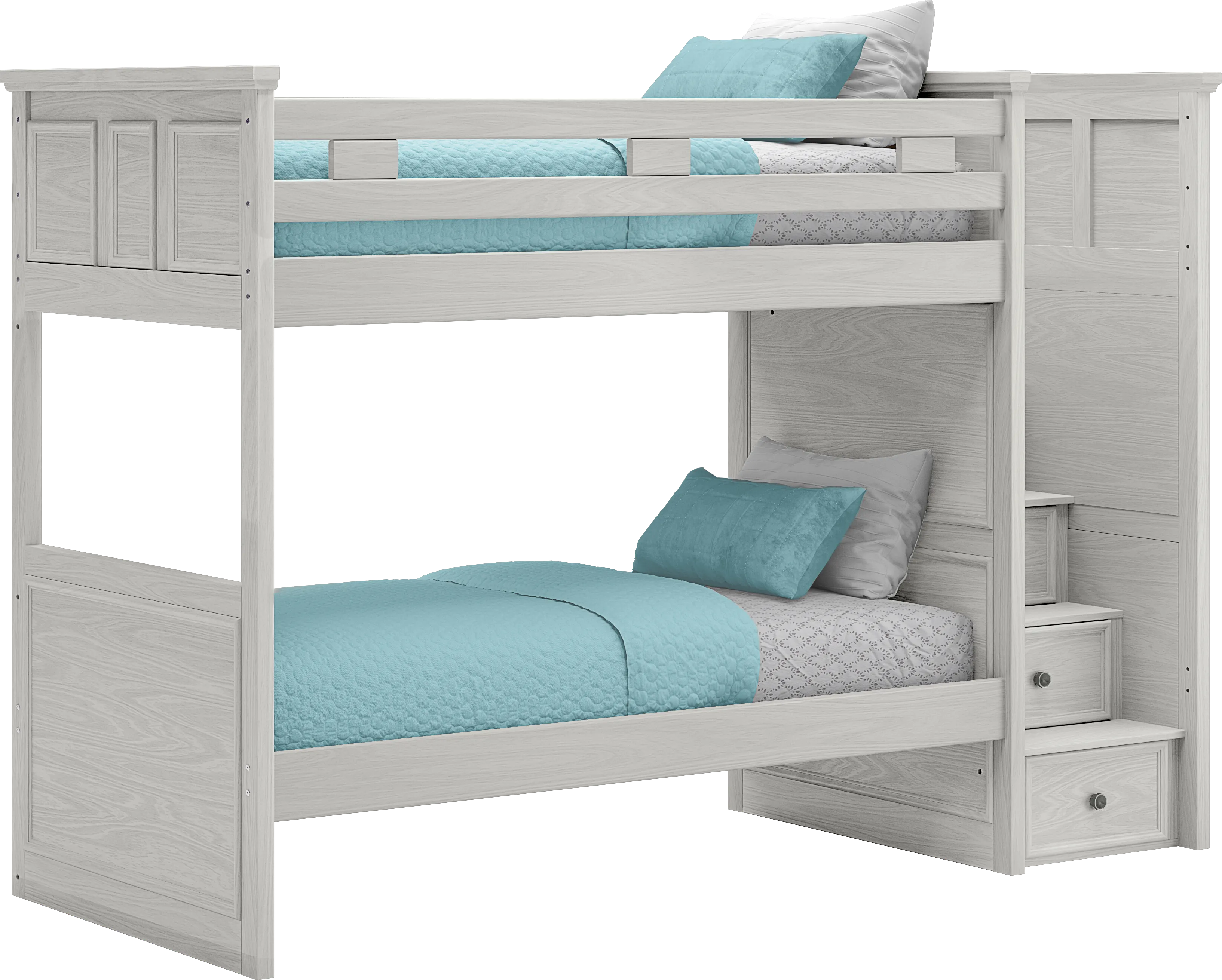 Kids Canyon Lake Ash Gray Twin/Twin Step Bunk - Thumbnail - Image 1